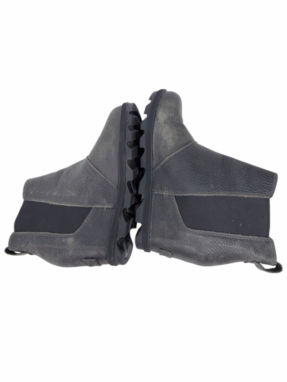 Sorel Chelsea Boots Womens 8 Black gray Leather Waterproof Ankle Boot Lug Sole - Picture 14 of 16